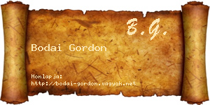 Bodai Gordon névjegykártya